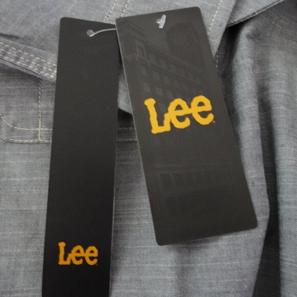 Lee Button Front Shirt Tall Men's Size XLT Gray Long Sleeve Stretch - Picture 7 of 9